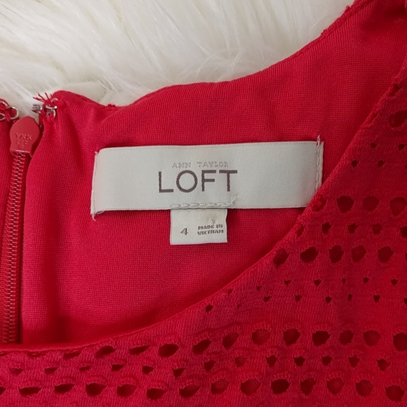 {Loft} Coral Eyelet Dress - Picture 4 of 4